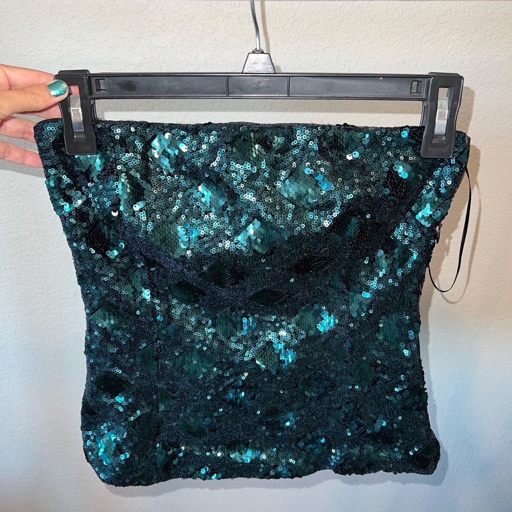 Zara Sequin Strapless Top